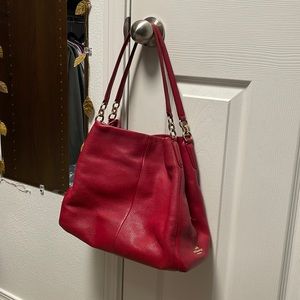 Coach pebbled leather red shoulder bag